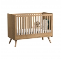 Pack Duo : Baby Bed 70 x 140 with transformation kit  + Dresser With Changing Table Vintage VOX - Blue  / Natural