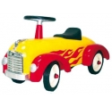 Voiture porteur Flammes en métal rouge et jaune