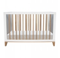 Nami Cedar and Rattan Weave Baby Bed 60x120cm White