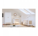 Nami Cedar and Rattan Weave Baby Bed 60x120cm White