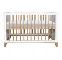 Nami Cedar and Rattan Weave Baby Bed 60x120cm White