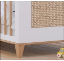 Nami Cedar and Rattan Weave Baby Bed 60x120cm White