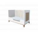 Nami Cedar and Rattan Weave Baby Bed 60x120cm White