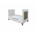 Nami Cedar and Rattan Weave Baby Bed 60x120cm White
