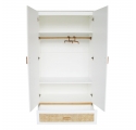 2-DOOR WARDROBE Nami Cedar Rattan Weave Cabinet White by Théothéo