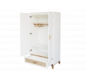2-DOOR WARDROBE Nami Cedar Rattan Weave Cabinet White by Théothéo