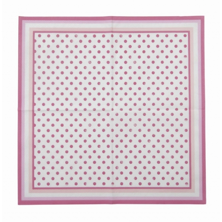Pink Lollipop ~Set de 20 serviettes à pois rose~