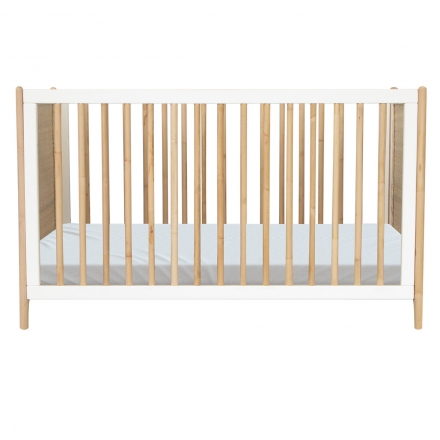 Océania Cedar and Rattan Weave Baby Bed 60x120cm White