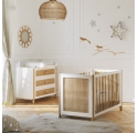 Océania Cedar and Rattan Weave Baby Bed 60x120cm White