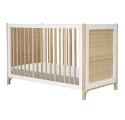 Océania Cedar and Rattan Weave Baby Bed 60x120cm White
