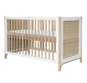 Océania Cedar and Rattan Weave Baby Bed 60x120cm White