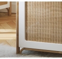 Océania Cedar and Rattan Weave Baby Bed 60x120cm White
