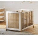 Océania Cedar and Rattan Weave Baby Bed 60x120cm White
