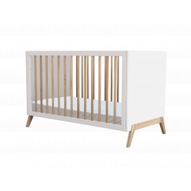 Lit bébé évolutif MARELIE cèdre 60 x 120 cm Neige - Blanc