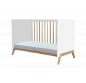 Lit bébé évolutif MARELIE cèdre 60 x 120 cm Neige - Blanc
