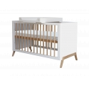 Lit bébé évolutif MARELIE cèdre 60 x 120 cm Neige - Blanc