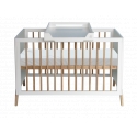 Lit bébé évolutif MARELIE cèdre 60 x 120 cm Neige - Blanc