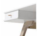 Ensemble Bureau Wood 72 cm et Chaise Wood Blanc