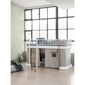 Rideau Cabane pour Lit mezzanine mi-haut WOOD - Nature