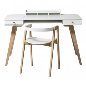 Ensemble Bureau Wood 66 cm et Chaise Wood Blanc