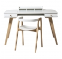 Ensemble Bureau Wood 72 cm et Chaise Wood Blanc