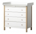 Wood Oak Changing Table & Dresser White