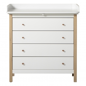 WOOD 4-drawer changing chest - White/Natural Oak