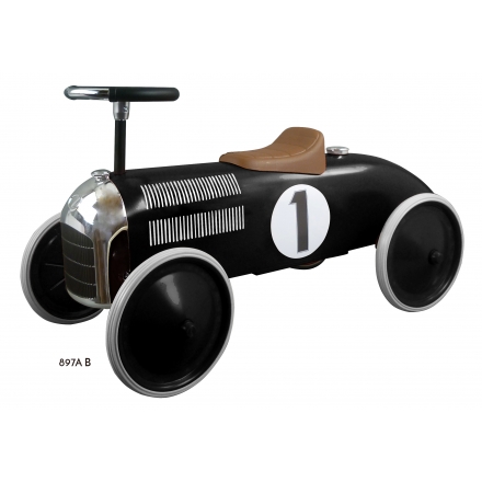 Voiture de course porteur en métal noir