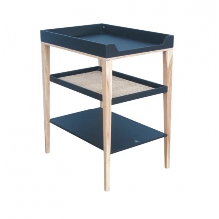 Table à langer NAMI cèdre et cannage rotin ONYX - Noir