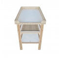 Table à langer OCEANIA cèdre et cannage rotin NEIGE - Blanc