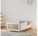 Lit bébé évolutif OCEANIA cèdre et tressage rotin 70 x 140 cm Neige - Blanc