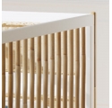 Lit bébé évolutif OCEANIA cèdre et tressage rotin 70 x 140 cm Neige - Blanc