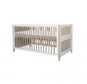 Océania Cedar and Rattan Weave Baby Bed 70x140cm White
