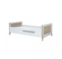 Océania Cedar and Rattan Weave Baby Bed 70x140cm White