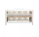Lit bébé évolutif OCEANIA cèdre et tressage rotin 70 x 140 cm Neige - Blanc