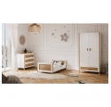 Océania Cedar and Rattan Weave Baby Bed 70x140cm White