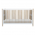 Lit bébé évolutif OCEANIA cèdre et tressage rotin 70 x 140 cm Neige - Blanc