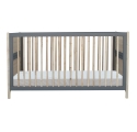 Lit bébé évolutif OCEANIA cèdre et tressage rotin 70 x 140 cm SILEX - Gris