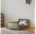 Lit bébé évolutif OCEANIA cèdre et tressage rotin 70 x 140 cm SILEX - Gris