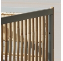 Lit bébé évolutif OCEANIA cèdre et tressage rotin 70 x 140 cm SILEX - Gris