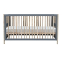 Lit bébé évolutif OCEANIA cèdre et tressage rotin 70 x 140 cm SILEX - Gris