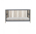 Lit bébé évolutif OCEANIA cèdre et tressage rotin 70 x 140 cm SILEX - Gris