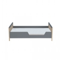 Océania Cedar and Rattan Weave Baby Bed 70x140cm Silex Grey
