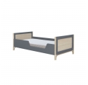 Océania Cedar and Rattan Weave Baby Bed 70x140cm Silex Grey