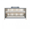 Lit bébé évolutif OCEANIA cèdre et tressage rotin 70 x 140 cm SILEX - Gris