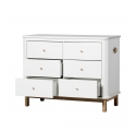 Commode à langer 6 tiroirs WOOD avec grand plan - Chêne Naturel
