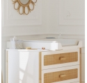Commode OCEANIA cèdre et cannage rotin NEIGE - Blanc