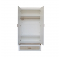 Armoire OCEANIA cèdre et tressage rotin NEIGE - Blanc