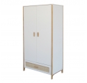Armoire OCEANIA cèdre et tressage rotin NEIGE - Blanc