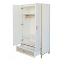 Armoire OCEANIA cèdre et tressage rotin NEIGE - Blanc